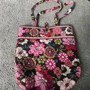 Vera Bradley Pink And Brown Floral Tote Great Condition Mod Floral print